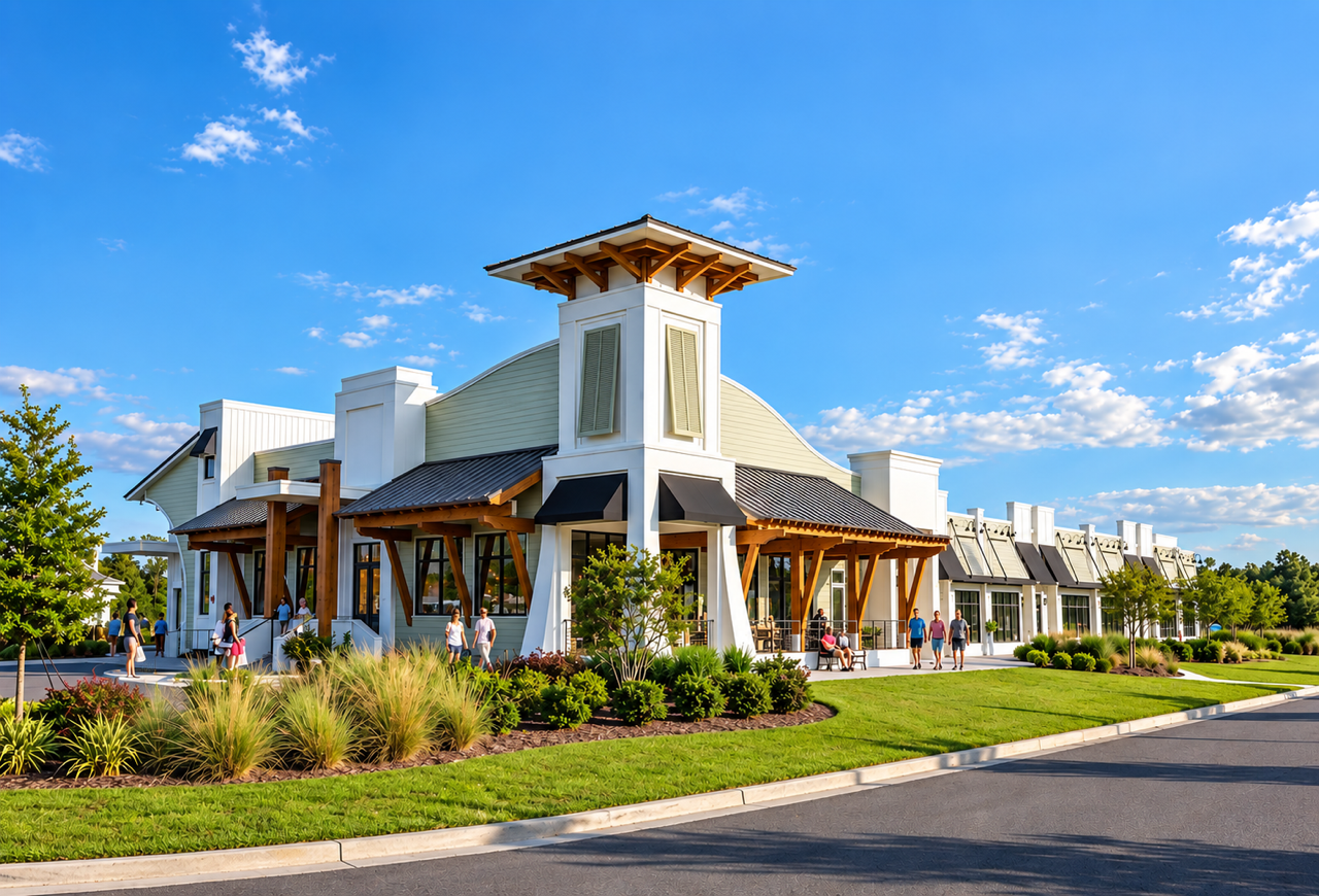 Proposed outdoor dining vision for the Shoppes East restaurant anchor